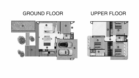 Villa floor plan, 4 bedrooms in Greenfield Residence No. 11007 (2D)
